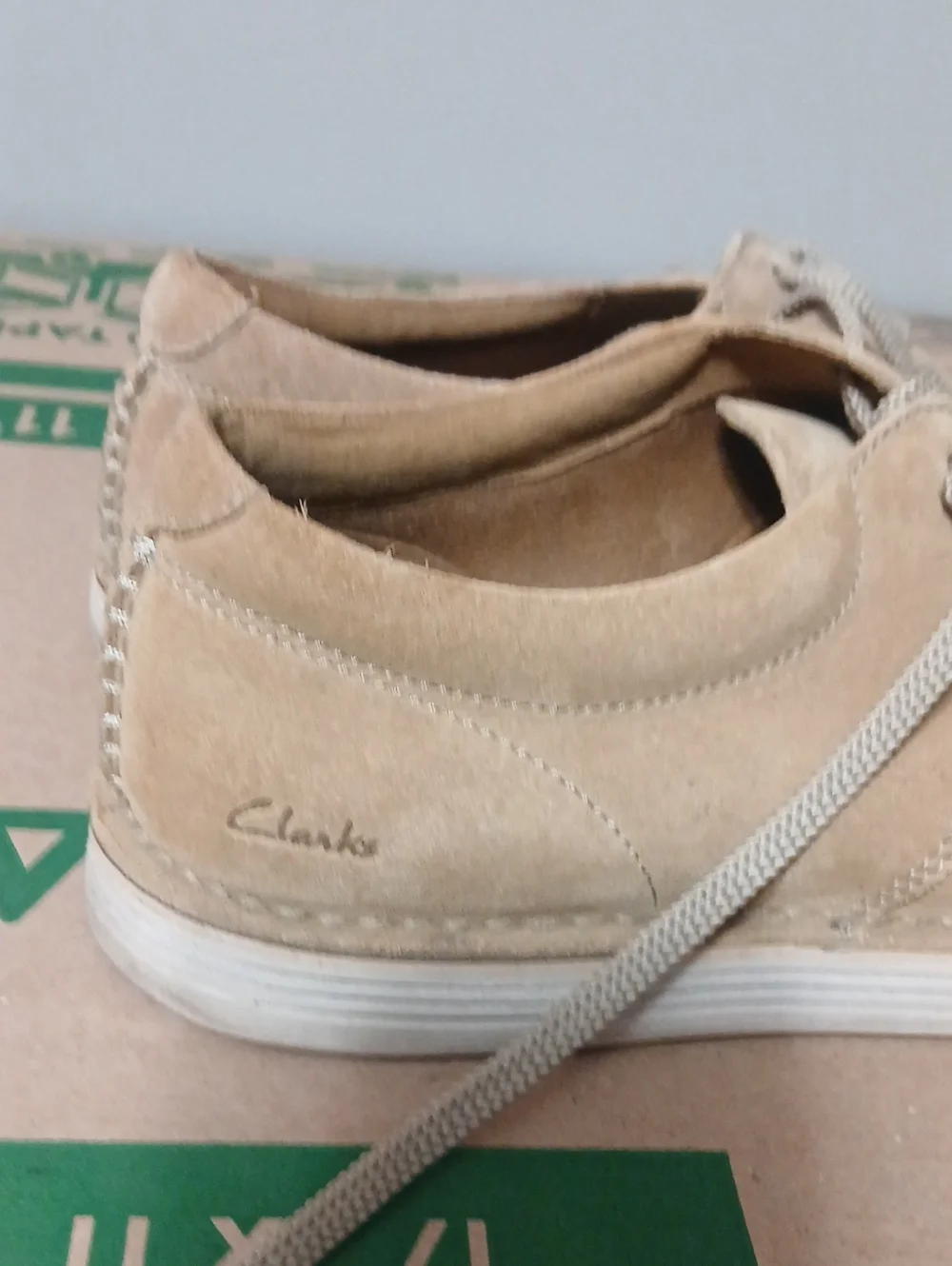 Clarks Beige Suede Derby Shoes
